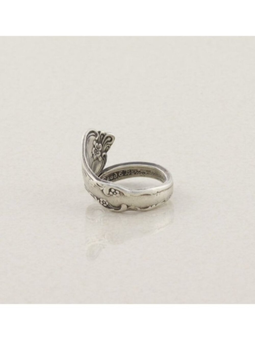 Sterling Silver Reed and Barton Spoon Ring Bypass Ring Size 7 1/2 - Picture 5 of 8